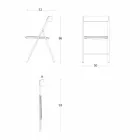 Klappbarer Metallstuhl und Sitz und Rückenlehne aus Eichenholz 2 Stück - Roberta Viadurini