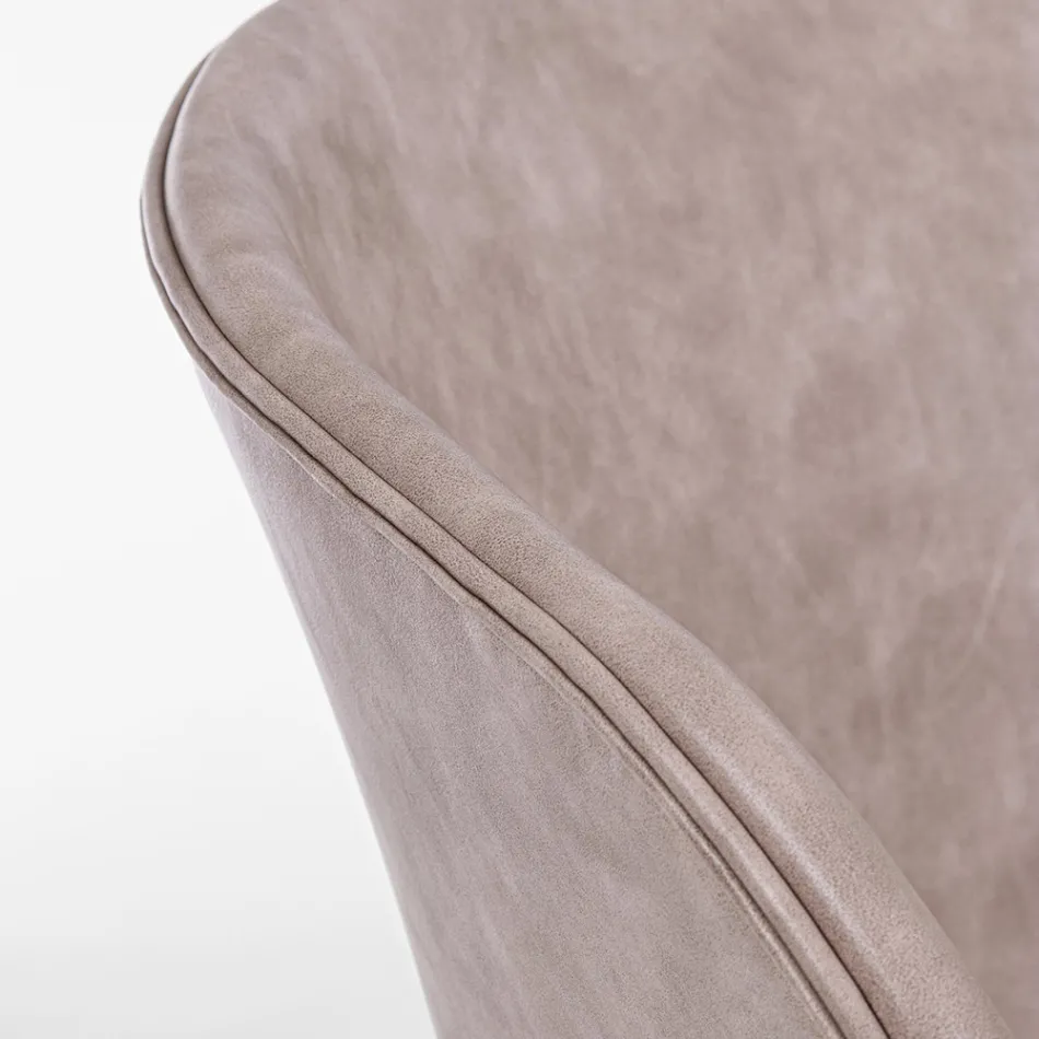 Stuhl-Sessel aus weißem oder schwarzem Stahl und Vintage-Ecoleder - Gongo Viadurini