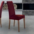 Gepolsterter Stuhl mit Beinen aus Buchenholz, hergestellt in Italien – Taranto Viadurini