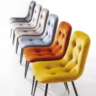 Fleckenresistenter, samtgepolsterter Esszimmerstuhl, 4 Stück - Kylie Viadurini