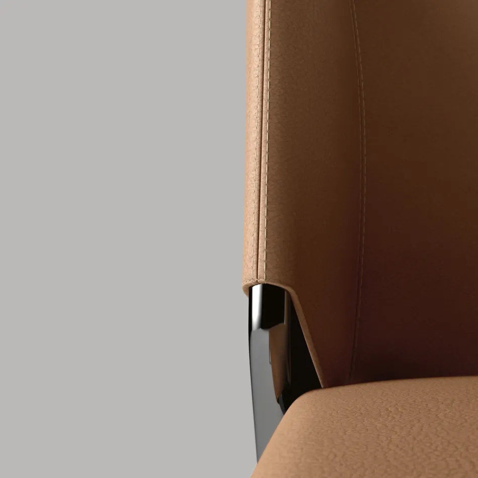 Esszimmerstuhl mit Sitz aus Leder Made in Italy - Giulia Viadurini