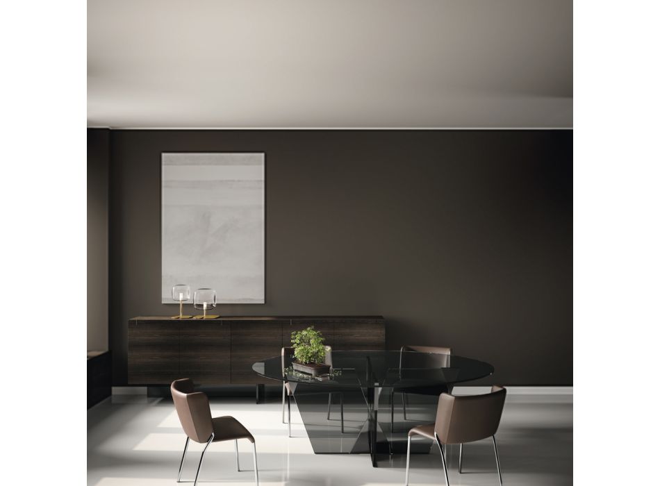 Esszimmerstuhl mit Sitz aus Leder Made in Italy - Giulia Viadurini