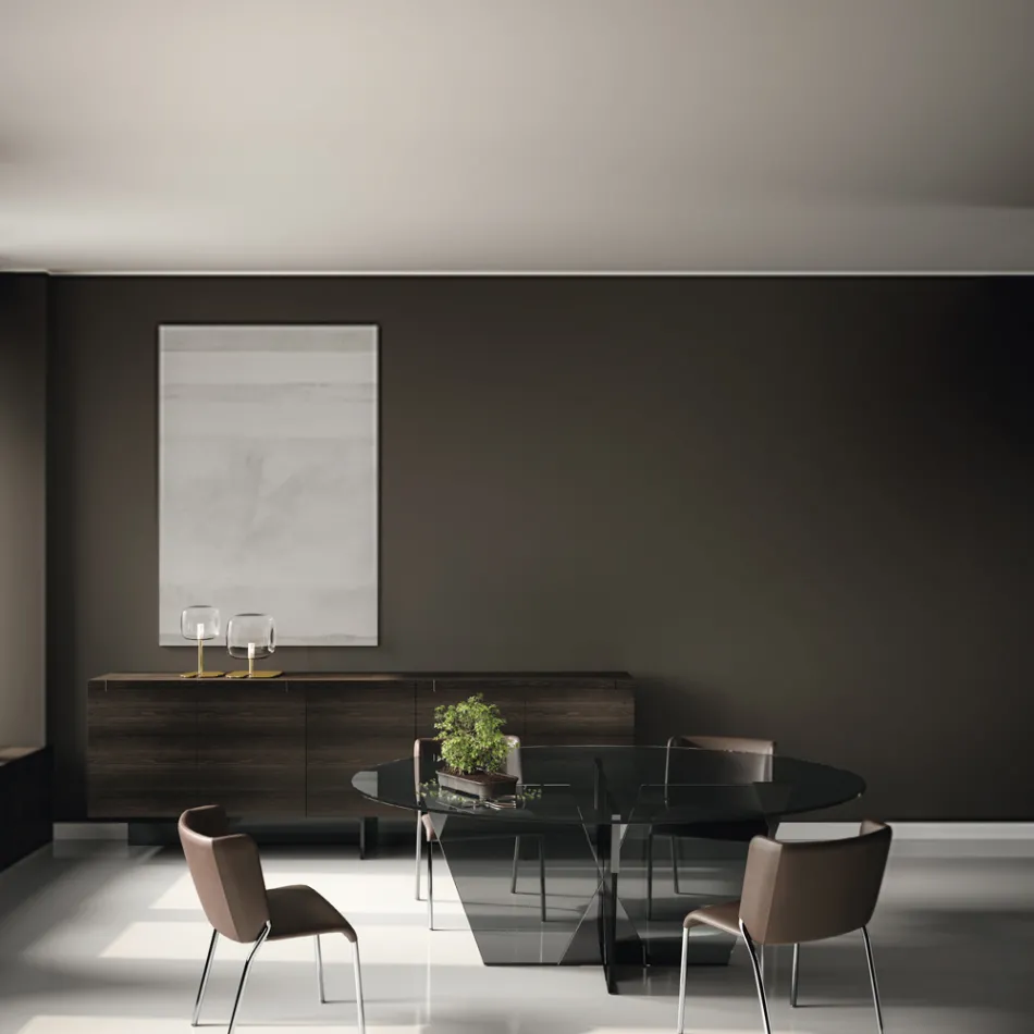 Esszimmerstuhl mit Sitz aus Leder Made in Italy - Giulia Viadurini