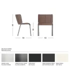 Esszimmerstuhl mit Sitz aus Leder Made in Italy - Giulia Viadurini