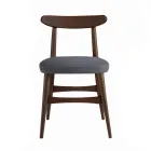 Gepolsterter Esszimmerstuhl aus Massivholz Made in Italy - Salicornia Viadurini