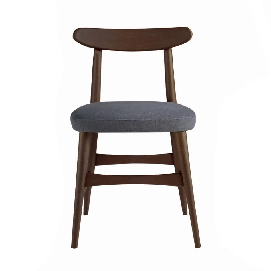 Gepolsterter Esszimmerstuhl aus Massivholz Made in Italy - Salicornia Viadurini