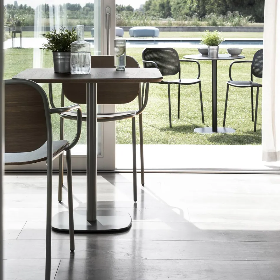 Esszimmerstuhl aus Holz und Metall Made in Italy 2 Stück - Saffia Viadurini