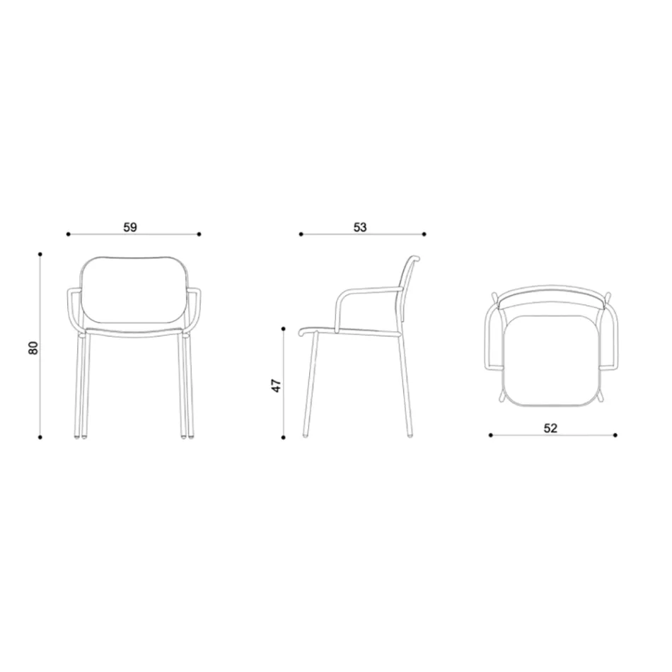 Esszimmerstuhl aus Holz und Metall Made in Italy 2 Stück - Saffia Viadurini