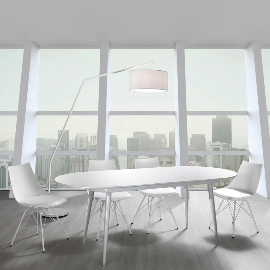 Esszimmerstuhl aus Leder, Polypropylen und Metall 2 Stück - Renella Viadurini