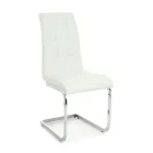 Esszimmerstuhl aus Kunstleder und verchromtem Metall 4-teilig - Molise Viadurini