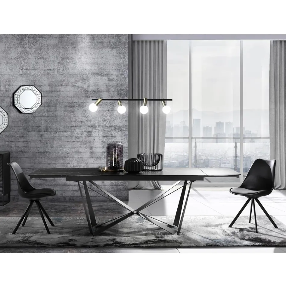 Esszimmerstuhl aus Kunstleder und Polypropylen 4 Stück - Shakira Viadurini