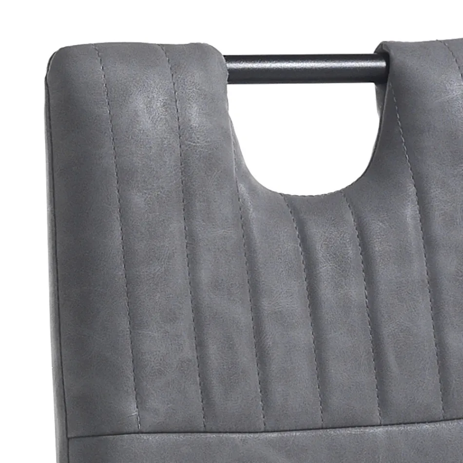 Esszimmerstuhl aus gealtertem Kunstleder 4 Teile - Cassandra Viadurini