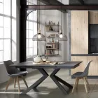 Esszimmerstuhl aus Polypropylen und Kunstleder 4 Stück - Chira Viadurini