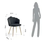 Esszimmerstuhl aus Stoff und Metall Gold Finish 4 Stück - Refined Viadurini