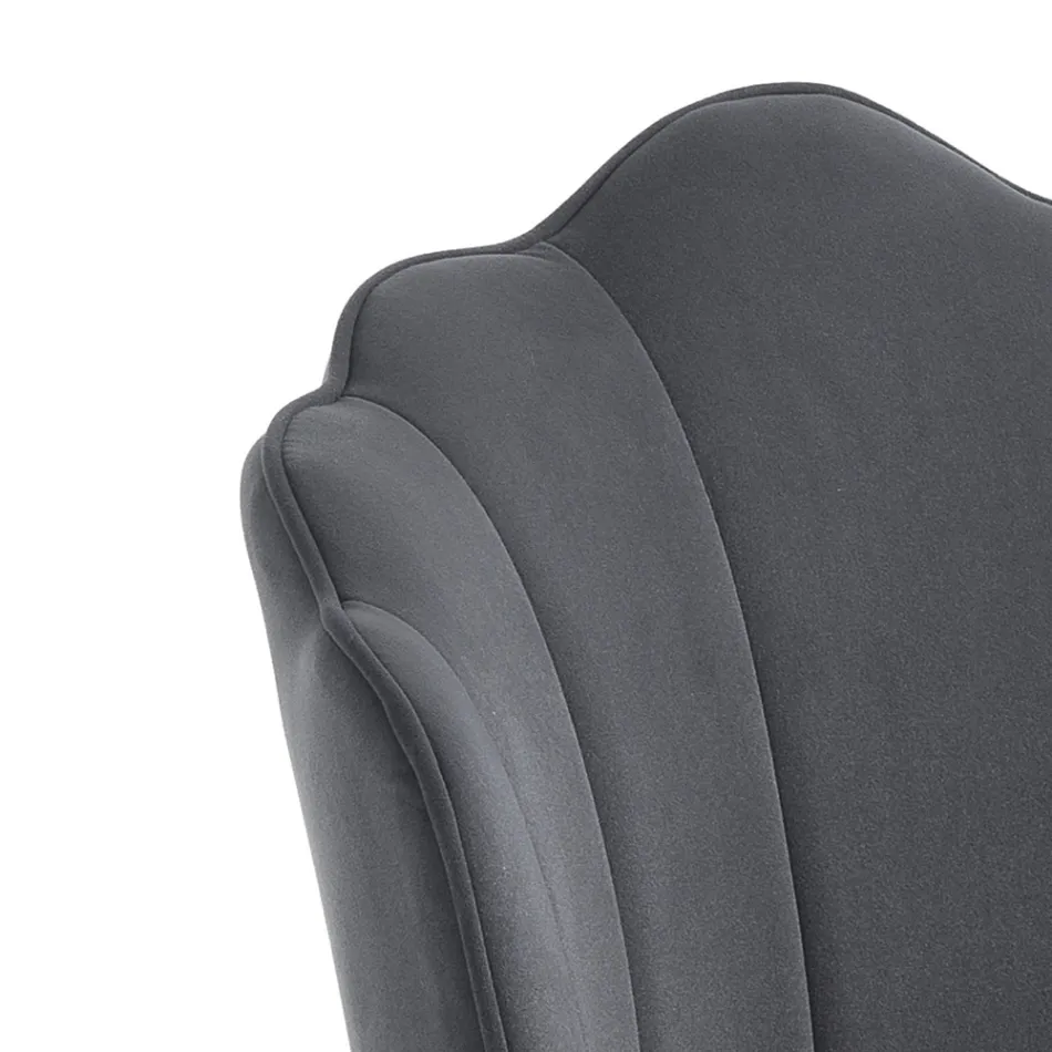 Esszimmerstuhl aus Stoff und Metall Gold Finish 4 Stück - Refined Viadurini