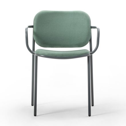 Esszimmerstuhl aus Stoff und Metall Made in Italy 2 Stück - Sangria Viadurini