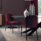 Esszimmerstuhl mit Samtbezug, hergestellt in Italien, 4 Stück – Victory Viadurini