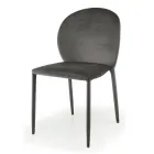 Esszimmerstuhl mit Samtbezug, hergestellt in Italien, 4 Stück – Victory Viadurini