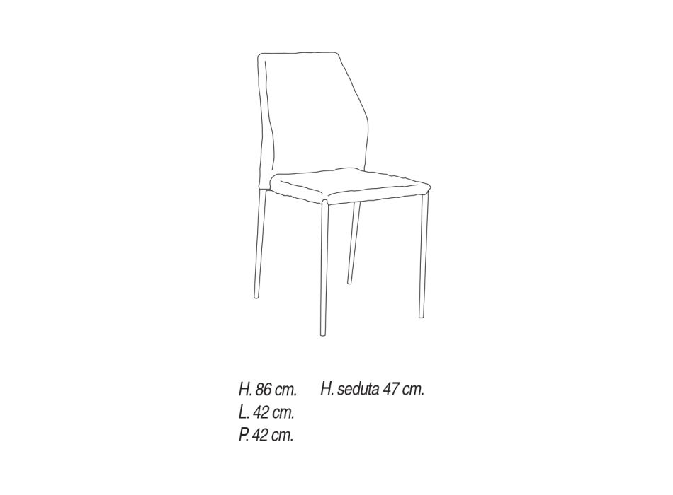 Esszimmerstuhl Sitzen in Mikrofaser Made in Italy, 2 Stück - Camelia Viadurini