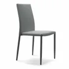 Stapelbarer Wohnzimmerstuhl, gepolstert und gepolstert mit Öko-Leder – Monamour Viadurini