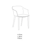 Wohnzimmerstuhl aus farbigem Polypropylen Made in Italy, 4 Stück - Marbella Viadurini