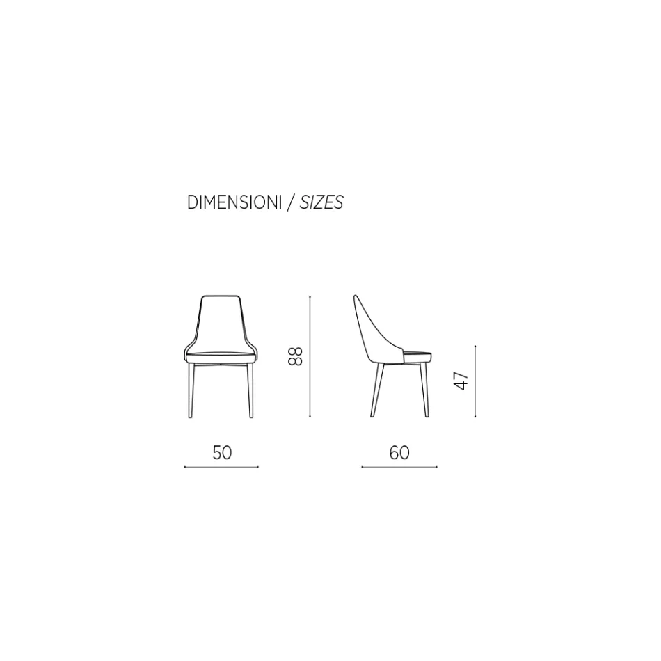 Wohnzimmerstuhl aus Stoff mit geformtem und gepolstertem Sitz 4 Stück - Isaak Viadurini