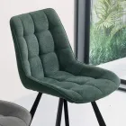 Wohnzimmerstuhl aus 4-teiligem, kariertem, gemustertem Polsterstoff - Raggia Viadurini