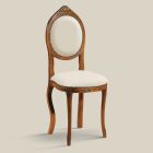 Stuhl im klassischen Stil aus gepolstertem Walnussholz Made in Italy - Elegant Viadurini