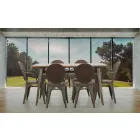 Stuhl im Industriestil mit modernem Design aus Eisen und Holz, 2-teilig - Delia Viadurini