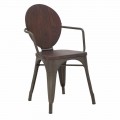 Industriedesign Stuhl Holzsitz und Eisengestell, 2 Stück - Delia