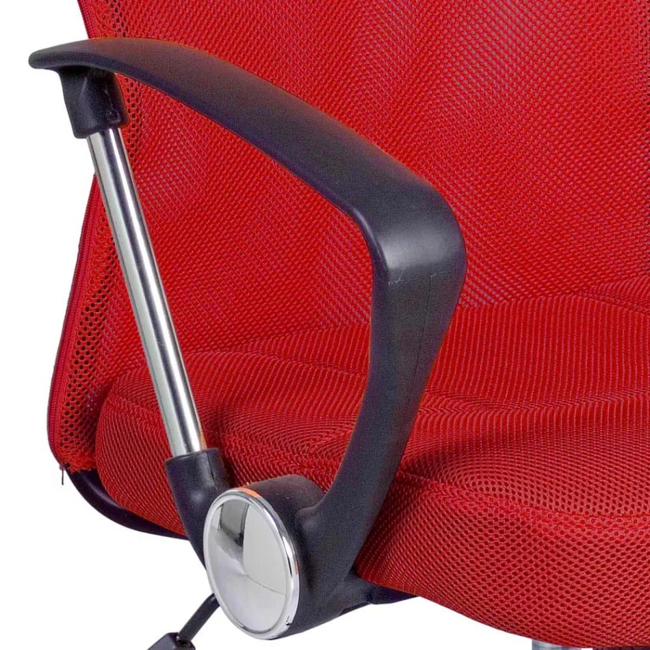 Bürostuhl mit Armlehnen aus Stahl und farbigem Polyester - Barberina Viadurini