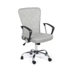 Bürostuhl mit Armlehnen aus Stahl und farbigem Polyester - Barberina Viadurini