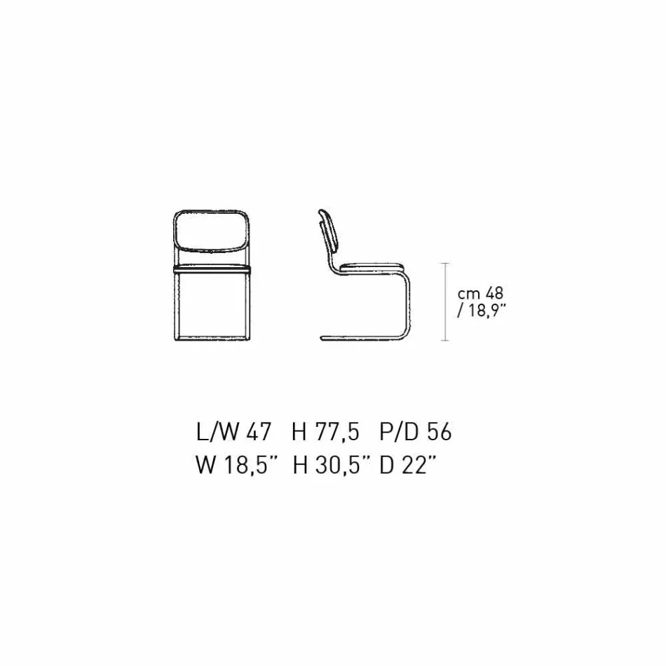 Bürostuhl aus Leder mit Struktur aus verchromtem Stahl Made in Italy - Octant Viadurini