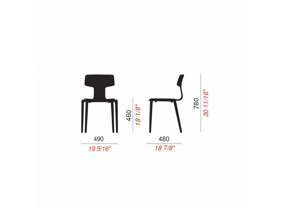 Stapelbare Stühle aus Polypropylen im Freien Hergestellt in Italien, 4 Stück - Claribel Viadurini