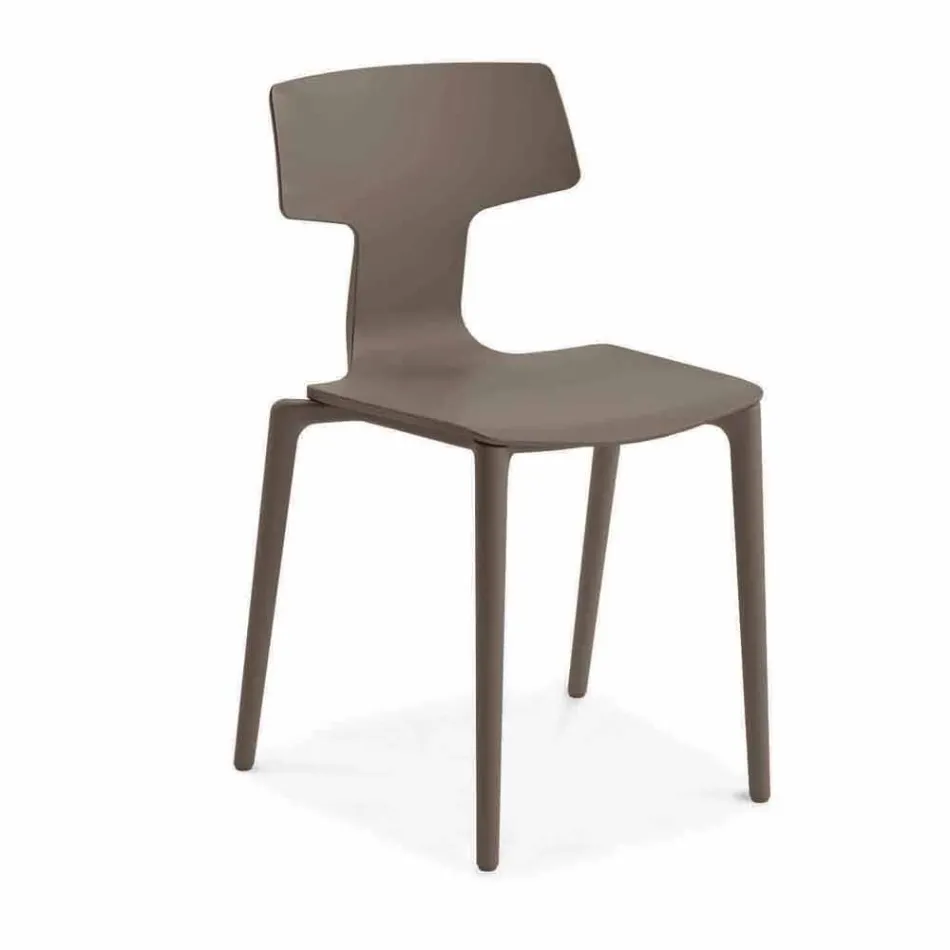 Stapelbare Stühle aus Polypropylen im Freien Hergestellt in Italien, 4 Stück - Claribel Viadurini