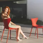 Stapelbare Design-Gartenstühle aus Polypropylen 4-teilig - Love by Vondom Viadurini