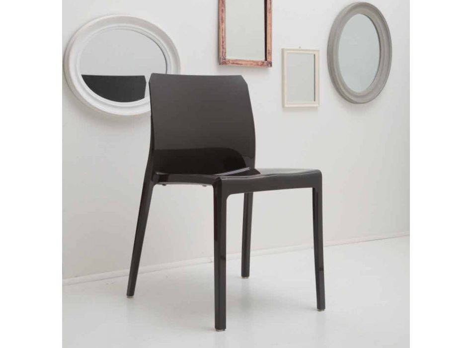 Moderne glänzende und farbige Design Esszimmerstühle 4 Stück - Havanna Viadurini