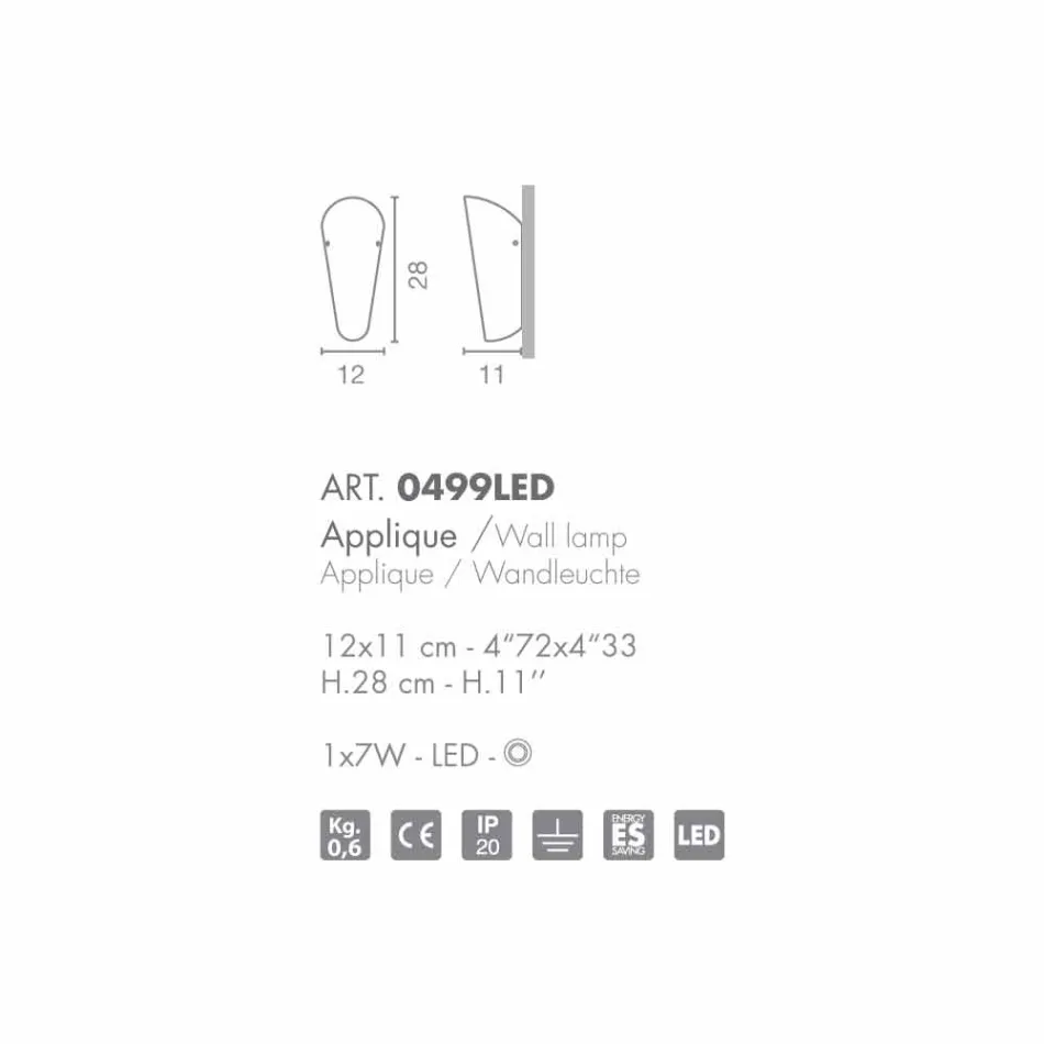 Selene Bloom handgemachte Glaswandleuchte in Italien 12x11 H 28 cm Viadurini