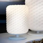 Selene Domino Tischleuchte Ø15 H22cm, mundgeblasenes Glas Viadurini