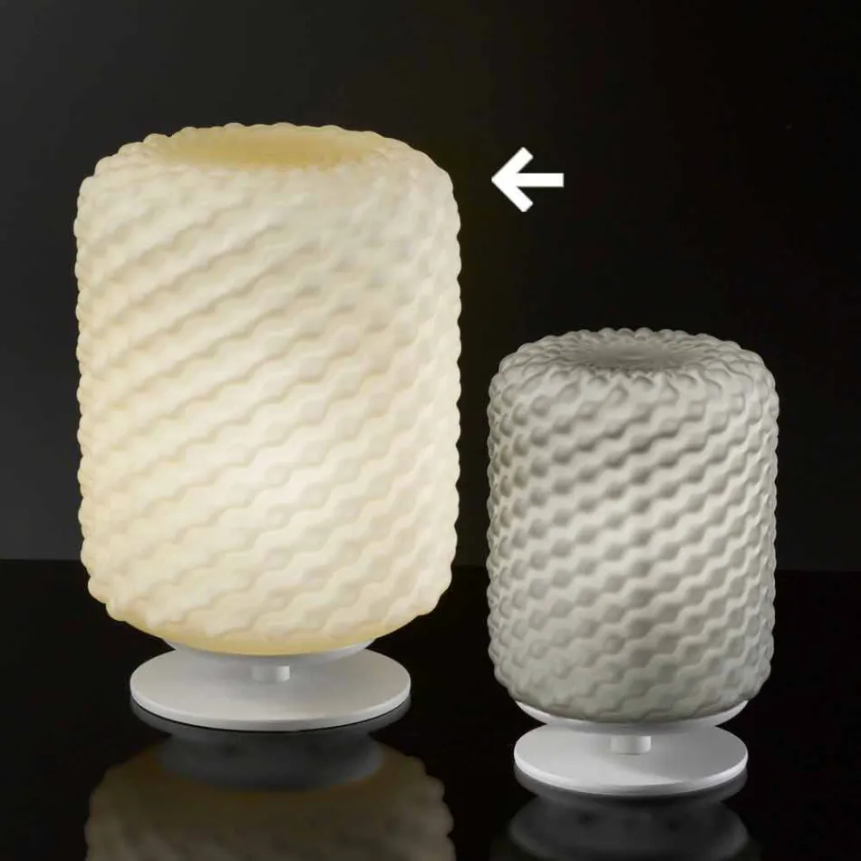 Selene Domino Tischlampe Ø21 H30cm, mundgeblasenes Glas made in Italy Viadurini