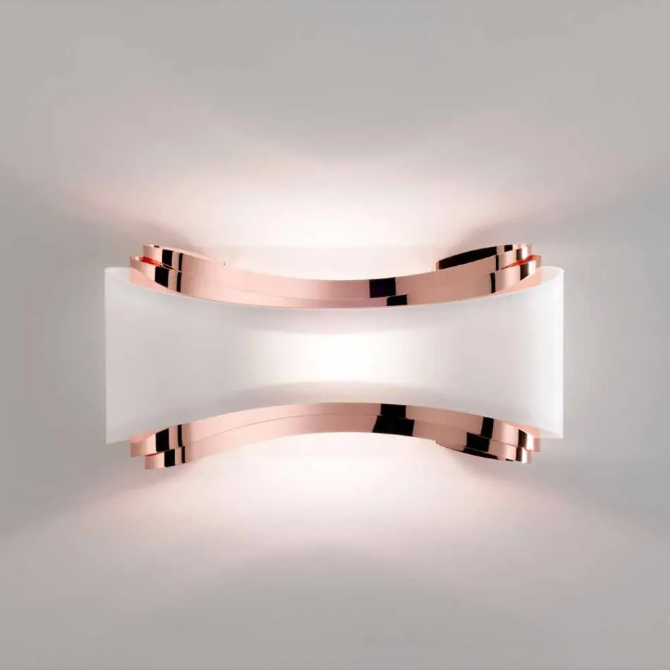 Selene Ionica Applikation 32x10 H16cm in Stahl und Glas made in Italy Viadurini