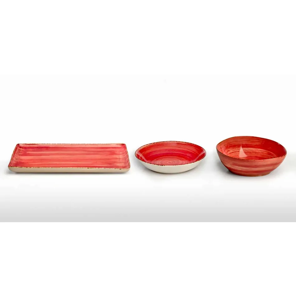 Service 12 Rechteckige und runde Farbtafeln Modernes Design in Steinzeug - Simba Viadurini