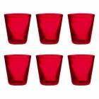 Set mit 6 farbigen geblasenen Glasgläsern mit modernem Design - Pumba Viadurini
