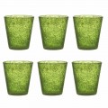 Set mit 12 farbigen geblasenen Glasgläsern mit modernem Design - Pumba