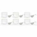 Aperitif Service 12 Stück moderne weiße Porzellan-Design-Platten - Nalah