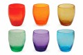 Set mit 12 farbigen und modernen geblasenen Glaswassergläsern - Guerrero