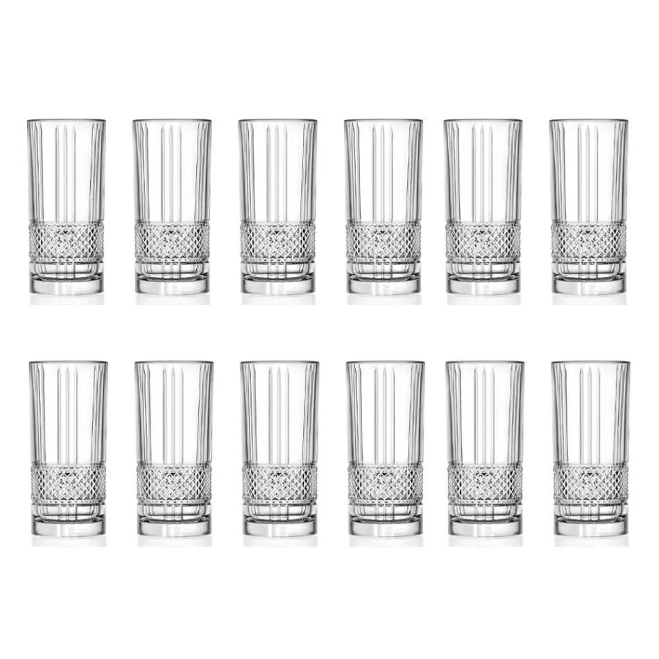 Tumbler Eco Kristallgläser Set Diamant Dekoration 12 Stück - Lebendig Viadurini