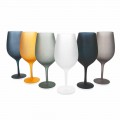 Rot- oder Weißweinbecher Set aus farbigem Glas, 12 Stück - Rand