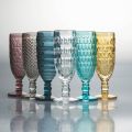Flötenkelch-Set aus farbigem Glas und verschiedenen Dekorationen 12-teilig - Mix