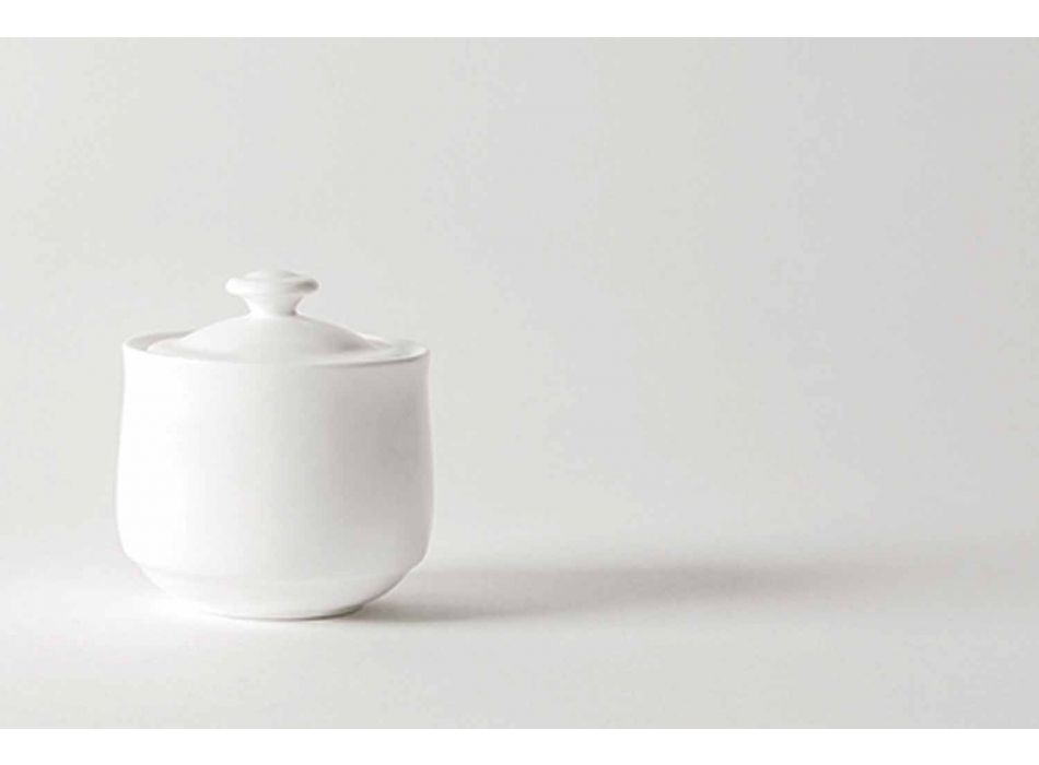 Kompletter Service für Kaffeetassen 21 Stück aus weißem Porzellan - Samantha Viadurini